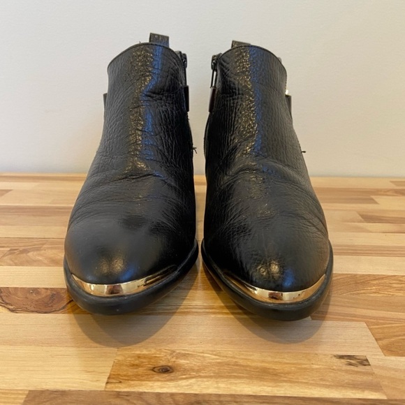 Hispanitas black & maroon brown leather ankle boots side zipper Spain booties 39 - Picture 4 of 13